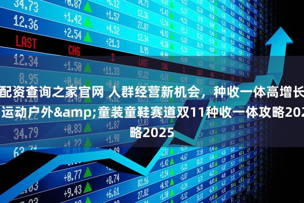 配资查询之家官网 人群经营新机会，种收一体高增长：运动户外&童装童鞋赛道双11种收一体攻略2025